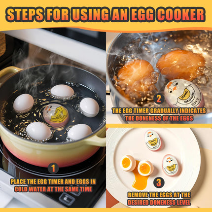 Egg Timer - Cook Along Egg Timer - Kitchen Timer - Egg Timer - Color Change Indicator - Heat Sensitive Sensor - Boil Eggs - Kitchen Gadget - Hard Medium Soft - Kitchen Accessories - Cooking Aid - Funny Gift - Pink - 2 Pieces.