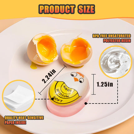 Egg Timer - Cook Along Egg Timer - Kitchen Timer - Egg Timer - Color Change Indicator - Heat Sensitive Sensor - Boil Eggs - Kitchen Gadget - Hard Medium Soft - Kitchen Accessories - Cooking Aid - Funny Gift - Pink - 2 Pieces.