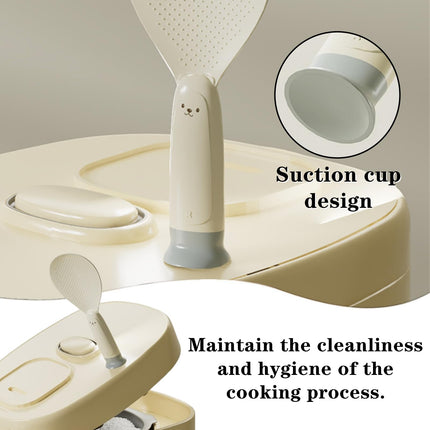 Rice Spoon - Standing Serving Spoon - Rice Scoop - Non-Stick - Rice Cooker Accessories - Potato Spoon - Kitchen Gadget - Sushi Making - Serving Cutlery - Heat Resistant - Dishwasher Safe - Kitchen Utensils - Beige - 2 Pieces.