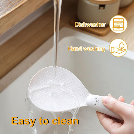 Rice Spoon - Standing Serving Spoon - Rice Scoop - Non-Stick - Rice Cooker Accessories - Potato Spoon - Kitchen Gadget - Sushi Making - Serving Cutlery - Heat Resistant - Dishwasher Safe - Kitchen Utensils - Beige - 2 Pieces.
