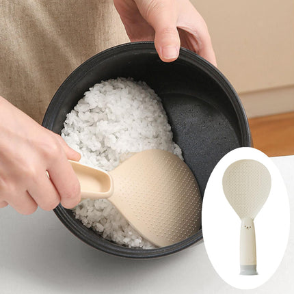 Rice Spoon - Standing Serving Spoon - Rice Scoop - Non-Stick - Rice Cooker Accessories - Potato Spoon - Kitchen Gadget - Sushi Making - Serving Cutlery - Heat Resistant - Dishwasher Safe - Kitchen Utensils - Beige - 2 Pieces.