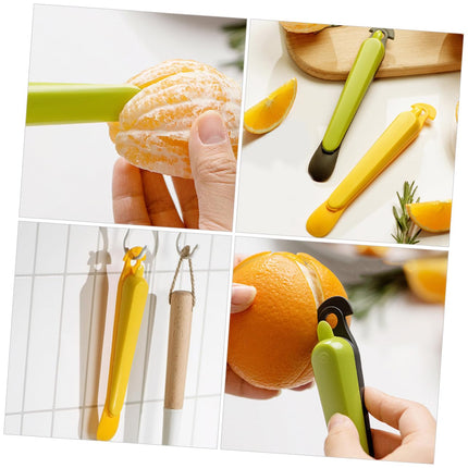 Orange Peeler - Citrus Peeler - Fruit Peeler - Kitchen Tool - Grapefruit Opener - Peel Remover - Plastic Peeling Knife - Kitchen Accessories - Citrus Fruit Tool - Handy Kitchen Utensils - Fruit Preparation - Mandarin Peeler - Yellow and Green - 2 Pieces.