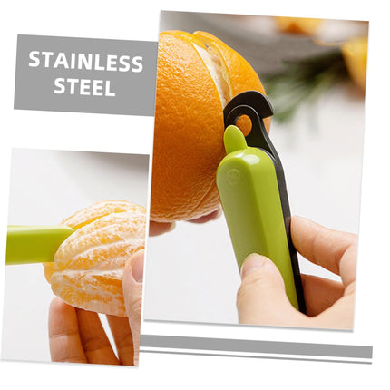 Orange Peeler - Citrus Peeler - Fruit Peeler - Kitchen Tool - Grapefruit Opener - Peel Remover - Plastic Peeling Knife - Kitchen Accessories - Citrus Fruit Tool - Handy Kitchen Utensils - Fruit Preparation - Mandarin Peeler - Yellow and Green - 2 Pieces.