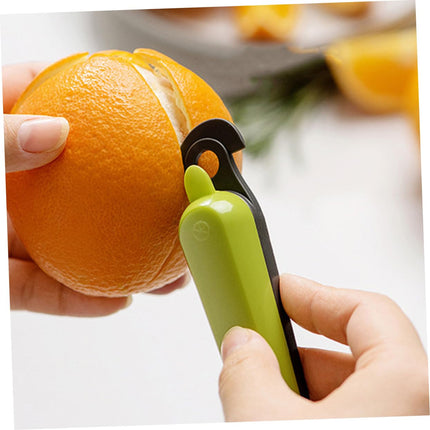 Orange Peeler - Citrus Peeler - Fruit Peeler - Kitchen Tool - Grapefruit Opener - Peel Remover - Plastic Peeling Knife - Kitchen Accessories - Citrus Fruit Tool - Handy Kitchen Utensils - Fruit Preparation - Mandarin Peeler - Yellow and Green - 2 Pieces.