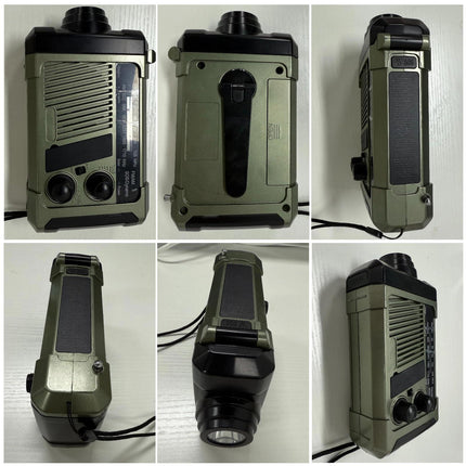 Wind-up Radio - Solar Radio - World Receiver - Portable Radio - Flashlight with Dynamo - Powerbank Function - Camping Radio - Outdoor Gadgets - Rechargeable Flashlight - USB Charger - FM AM Receiver - Hiking - Orange - 1 Piece.