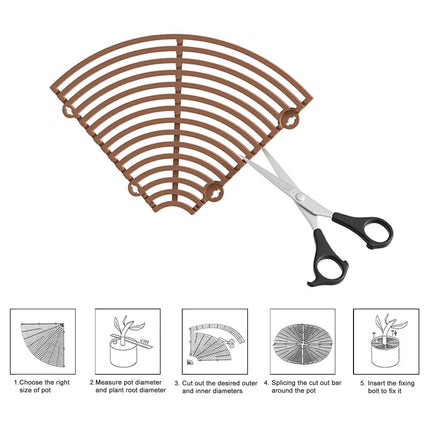 Plant Protector - Flower Pot Grid - Anti-dig Mat - Root Protection - Cat-Repellent Grid - Ground Cover Plant - Flower Pot Security - Gardening - Pet-Proof - Protection Against Cats - Plant Grid - Ground Grid - Brown - 2 Pieces.