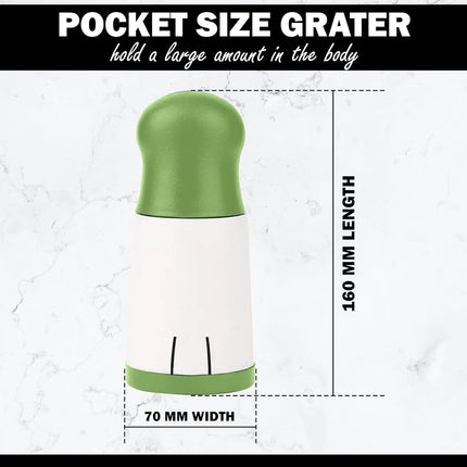 Cheese Mill - Cheese Grater - Parmesan Grater - Herb Mill - Manual Grater - Nut Grinder - Chocolate Grater - Kitchen Aid - Rotating Grater - Kitchen Utensils - Stainless Steel Blades - Hard Cheese Mill - Dishwasher Safe - White and Green - 1 Piece.