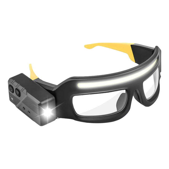 Rechargeable LED Headlamp - Safety Glasses with Light - Reading Lamp - Flashlight - Work Glasses - Walking Light Running - DIY Gift for Men - Glasses with Light - Night Glasses - Camping Lamp - Fishing - USB Rechargeable Headlamp - Black - 1 Piece.