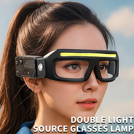 Rechargeable LED Headlamp - Safety Glasses with Light - Reading Lamp - Flashlight - Work Glasses - Walking Light Running - DIY Gift for Men - Glasses with Light - Night Glasses - Camping Lamp - Fishing - USB Rechargeable Headlamp - Black - 1 Piece.