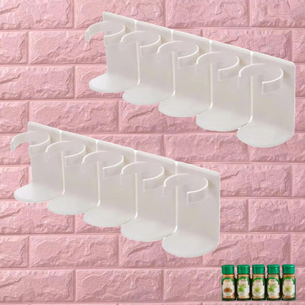 Spice Rack - Bathroom Rack - Kitchen Organizer - Shower Gel Holder - Spice Holder - Shampoo Holder - Bathroom Accessories - Spice Rack - Kitchen Cabinet Organizer - Storage Rack - Hanging System - Self-Adhesive No Drilling - White - 2 Pieces.