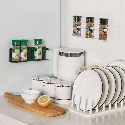 Spice Rack - Bathroom Rack - Kitchen Organizer - Shower Gel Holder - Spice Holder - Shampoo Holder - Bathroom Accessories - Spice Rack - Kitchen Cabinet Organizer - Storage Rack - Hanging System - Self-Adhesive No Drilling - White - 2 Pieces.