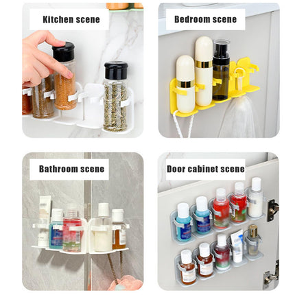 Spice Rack - Bathroom Rack - Kitchen Organizer - Shower Gel Holder - Spice Holder - Shampoo Holder - Bathroom Accessories - Spice Rack - Kitchen Cabinet Organizer - Storage Rack - Hanging System - Self-Adhesive No Drilling - White - 2 Pieces.