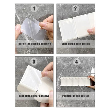 Spice Rack - Bathroom Rack - Kitchen Organizer - Shower Gel Holder - Spice Holder - Shampoo Holder - Bathroom Accessories - Spice Rack - Kitchen Cabinet Organizer - Storage Rack - Hanging System - Self-Adhesive No Drilling - White - 2 Pieces.