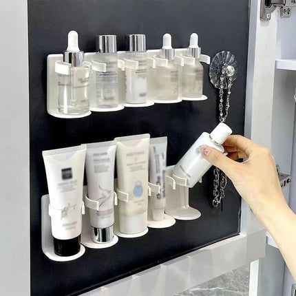 Spice Rack - Bathroom Rack - Kitchen Organizer - Shower Gel Holder - Spice Holder - Shampoo Holder - Bathroom Accessories - Spice Rack - Kitchen Cabinet Organizer - Storage Rack - Hanging System - Self-Adhesive No Drilling - White - 2 Pieces.