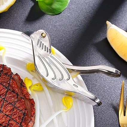 Lemon Squeezer - Manual Citrus Juicer - Lime Squeezer - Hand Squeezer - Kitchen Gadgets - Lemon Squeezer - Bird - Fruit Squeezer - Cocktail Accessories - Tableware - Gift - Orange Squeezer Hand - Stainless Steel - Silver - 1 Piece.