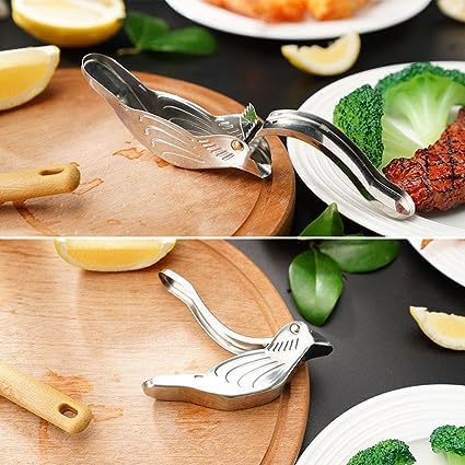Lemon Squeezer - Manual Citrus Juicer - Lime Squeezer - Hand Squeezer - Kitchen Gadgets - Lemon Squeezer - Bird - Fruit Squeezer - Cocktail Accessories - Tableware - Gift - Orange Squeezer Hand - Stainless Steel - Silver - 1 Piece.