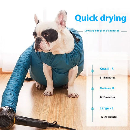 Dog Hair Dryer - Dog Drying Bag - Dog Water Blower - Dog Bathrobe - Dog Hair Dryer - Coat Care - Dog Towel - Animal Supplies - Grooming Salon - Bellows - Dog Hair Dryer - Quick-Drying Size M - Blue - 1 Piece.