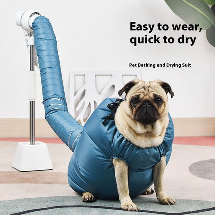Dog Hair Dryer - Dog Drying Bag - Dog Water Blower - Dog Bathrobe - Dog Hair Dryer - Coat Care - Dog Towel - Animal Supplies - Grooming Salon - Bellows - Dog Hair Dryer - Quick-Drying Size M - Blue - 1 Piece.
