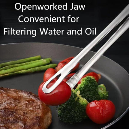 Meat Tongs - Barbecue Tongs - Kitchen Tongs - Serving Tongs - Cooking Tweezers - Grill Tongs - Gourmet Tongs - BBQ Accessories - Chef Tweezers - Kitchen Utensils - Meat Turning - Korean BBQ - Professional Stainless Steel - Gold - 2 Pieces.