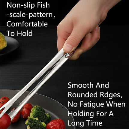 Meat Tongs - Barbecue Tongs - Kitchen Tongs - Serving Tongs - Cooking Tweezers - Grill Tongs - Gourmet Tongs - BBQ Accessories - Chef Tweezers - Kitchen Utensils - Meat Turning - Korean BBQ - Professional Stainless Steel - Gold - 2 Pieces.