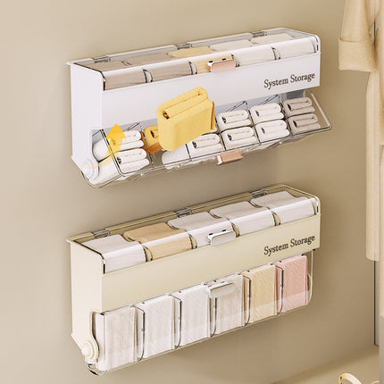 Underwear women's storage box - Premium quality - Storage box with lid - Clothing storage box - clothes rack - wardrobe - clothes hangers - Drawer - storage cabinet with compartments - Plastic storage box - Underwear - Socks - Hanging without drilling - W.