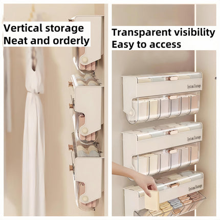 Underwear women's storage box - Premium quality - Storage box with lid - Clothing storage box - clothes rack - wardrobe - clothes hangers - Drawer - storage cabinet with compartments - Plastic storage box - Underwear - Socks - Hanging without drilling - W.