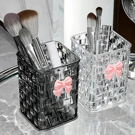Desk organizer - Organizer - Storage basket - Storage box - Desk accessories - Desk organizer pen tray - Desk organizer pen tray - Bathroom cabinet - Bathroom furniture - Bow - Transparent white - 1 piece.