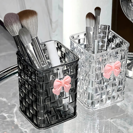 Desk organizer - Organizer - Storage basket - Storage box - Desk accessories - Desk organizer pen tray - Desk organizer pen tray - Bathroom cabinet - Bathroom furniture - Bow - Transparent white - 1 piece.
