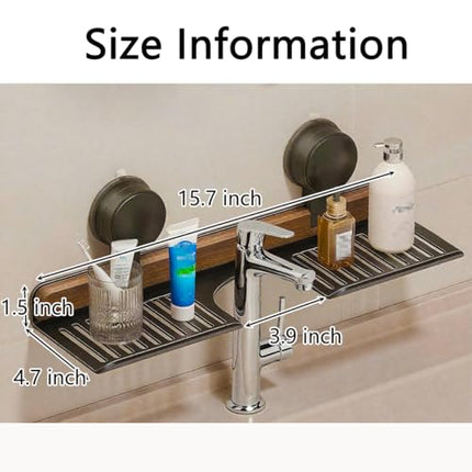 Wall shelf - bath shelf - shower rack - towel rack - shelf - bathroom rack - Mirror cabinet - Storage rack - Draining rack - bathroom furniture - Bathroom - Storage box - storage basket - Toilet - walnut & black - 1 piece.