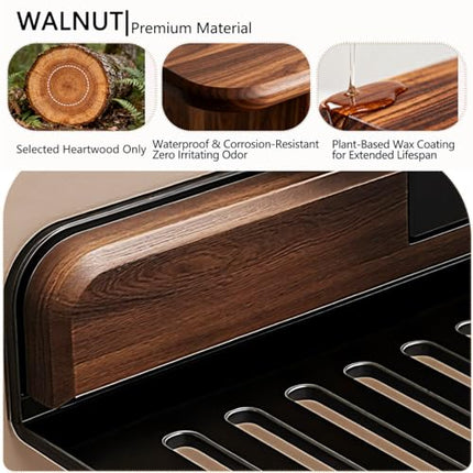 Wall shelf - bath shelf - shower rack - towel rack - shelf - bathroom rack - Mirror cabinet - Storage rack - Draining rack - bathroom furniture - Bathroom - Storage box - storage basket - Toilet - walnut & black - 1 piece.