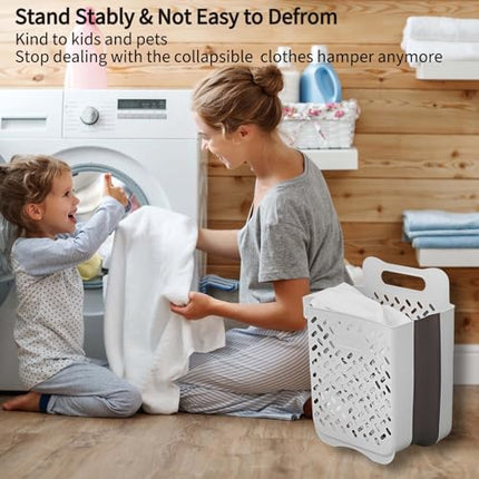 Laundry Basket - Folding Laundry Basket - Wall Shelf - Bath Shelf - Bathroom Rack - Storage Rack - Storage Basket - Organizer - Foldable Silicone Laundry Basket - Bathroom Furniture - Bathroom - Toilet - Black - 1 Piece.