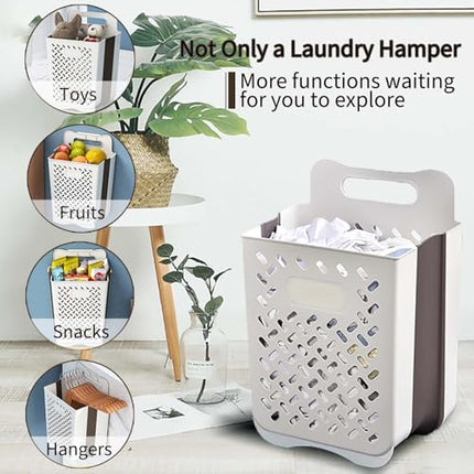 Laundry Basket - Folding Laundry Basket - Wall Shelf - Bath Shelf - Bathroom Rack - Storage Rack - Storage Basket - Organizer - Foldable Silicone Laundry Basket - Bathroom Furniture - Bathroom - Toilet - Black - 1 Piece.