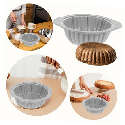 Baking - Baking supplies - Airfryer baking - Baking tray - Kitchen utensils - Baking pan - Cake molds - Silicone baking molds - Silicone baking mat - Silicone mold - Silicone kitchen utensils - Gray - Round - 1 piece.