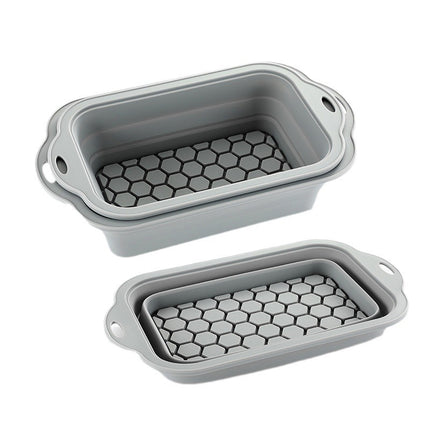 Baking - baking supplies - Airfryer baking - baking tray - Kitchen utensils - baking tin - cake tins - silicone baking tins - silicone baking mat - silicone mold - silicone kitchen utensils - Gray - rectangular baking tin - 1 piece.