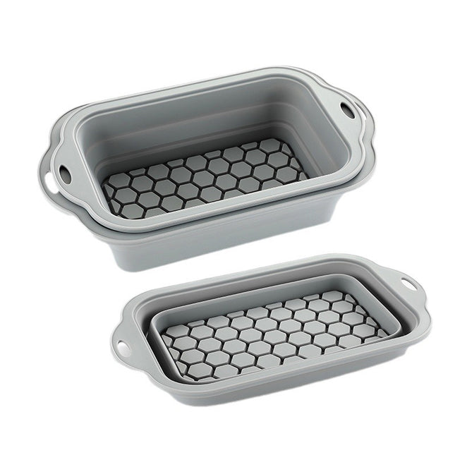 Baking - baking supplies - Airfryer baking - baking tray - Kitchen utensils - baking tin - cake tins - silicone baking tins - silicone baking mat - silicone mold - silicone kitchen utensils - Gray - rectangular baking tin - 1 piece.
