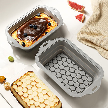 Baking - baking supplies - Airfryer baking - baking tray - Kitchen utensils - baking tin - cake tins - silicone baking tins - silicone baking mat - silicone mold - silicone kitchen utensils - Gray - rectangular baking tin - 1 piece.