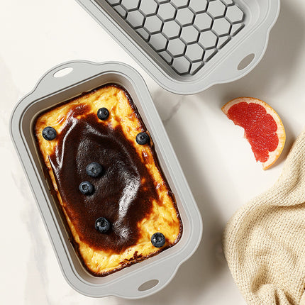 Baking - baking supplies - Airfryer baking - baking tray - Kitchen utensils - baking tin - cake tins - silicone baking tins - silicone baking mat - silicone mold - silicone kitchen utensils - Gray - rectangular baking tin - 1 piece.