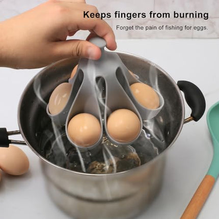 Egg cooker - baking supplies - egg cooker 6 eggs - egg carton - kitchen utensils - egg cooker - egg cooker mold - silicone egg cooker - silicone - silicone mold - silicone kitchen utensils - gray - 1 piece.
