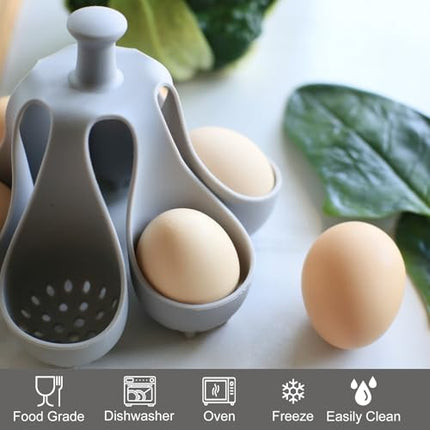 Egg cooker - baking supplies - egg cooker 6 eggs - egg carton - kitchen utensils - egg cooker - egg cooker mold - silicone egg cooker - silicone - silicone mold - silicone kitchen utensils - gray - 1 piece.