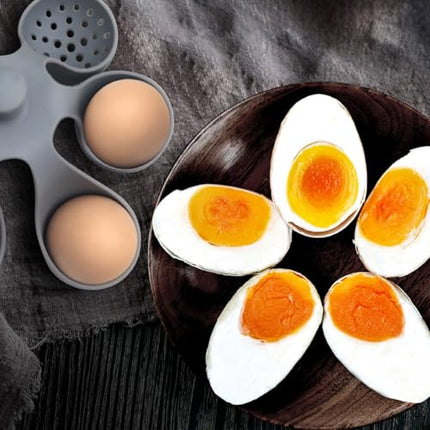 Egg cooker - baking supplies - egg cooker 6 eggs - egg carton - kitchen utensils - egg cooker - egg cooker mold - silicone egg cooker - silicone - silicone mold - silicone kitchen utensils - gray - 1 piece.