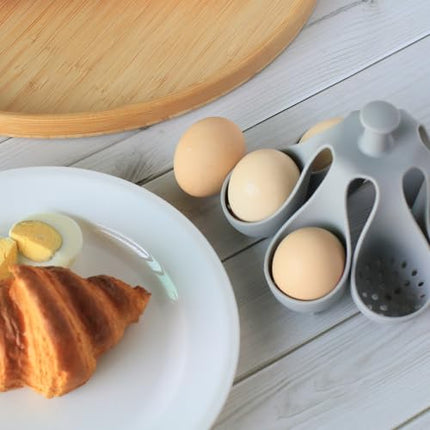 Egg cooker - baking supplies - egg cooker 6 eggs - egg carton - kitchen utensils - egg cooker - egg cooker mold - silicone egg cooker - silicone - silicone mold - silicone kitchen utensils - gray - 1 piece.