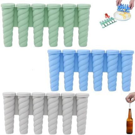 Ice cube tray - ice cubes - 6 ice cubes - ice cube makers - Kitchen utensils - ice cube tray with lid - silicone ice cube tray - silicone ice cubes - silicone - silicone mold - silicone kitchen utensils - Gray - Blue - Green - 3 pieces.