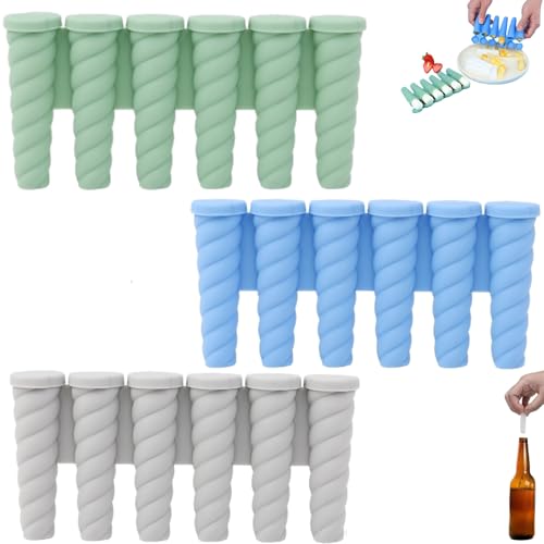 Ice cube tray - ice cubes - 6 ice cubes - ice cube makers - Kitchen utensils - ice cube tray with lid - silicone ice cube tray - silicone ice cubes - silicone - silicone mold - silicone kitchen utensils - Gray - Blue - Green - 3 pieces.
