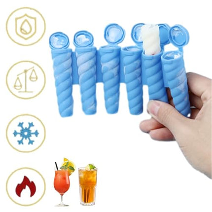 Ice cube tray - ice cubes - 6 ice cubes - ice cube makers - Kitchen utensils - ice cube tray with lid - silicone ice cube tray - silicone ice cubes - silicone - silicone mold - silicone kitchen utensils - Gray - Blue - Green - 3 pieces.
