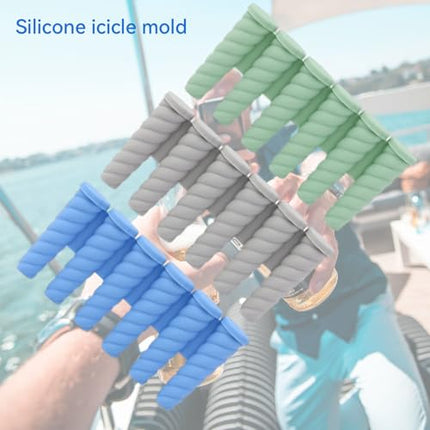 Ice cube tray - ice cubes - 6 ice cubes - ice cube makers - Kitchen utensils - ice cube tray with lid - silicone ice cube tray - silicone ice cubes - silicone - silicone mold - silicone kitchen utensils - Gray - Blue - Green - 3 pieces.