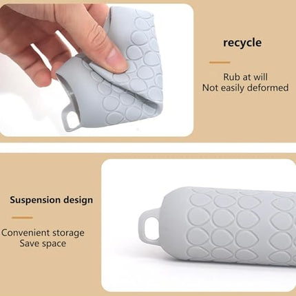 Garlic Peeler - Garlic Press - Garlic Peeler - Kitchen Utensils - Silicone - Silicone Garlic Press - Manual Garlic Press - Garlic Rolling Pin - Gray - 3 Pieces.