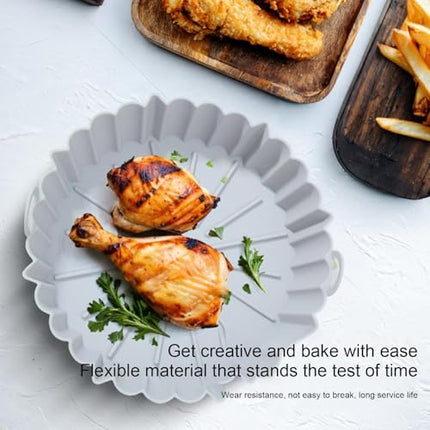 Baking - Baking supplies - Airfryer baking - Baking tray - Kitchen utensils - Baking pan - Cake moulds - Silicone baking moulds - Silicone baking mat - Silicone mould - Silicone kitchen utensils - Gray - Round baking tray - 1 piece.