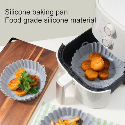 Baking - Baking supplies - Airfryer baking - Baking tray - Kitchen utensils - Baking pan - Cake moulds - Silicone baking moulds - Silicone baking mat - Silicone mould - Silicone kitchen utensils - Gray - Round baking tray - 1 piece.