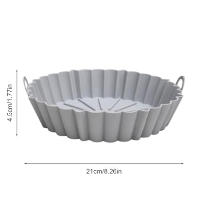 Baking - Baking supplies - Airfryer baking - Baking tray - Kitchen utensils - Baking pan - Cake moulds - Silicone baking moulds - Silicone baking mat - Silicone mould - Silicone kitchen utensils - Gray - Round baking tray - 1 piece.