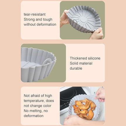 Baking - Baking supplies - Airfryer baking - Baking tray - Kitchen utensils - Baking pan - Cake moulds - Silicone baking moulds - Silicone baking mat - Silicone mould - Silicone kitchen utensils - Gray - Round baking tray - 1 piece.